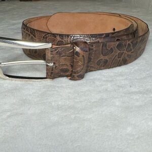 W. Kleinberg Men’s Size 40 Brown Embossed Leather Belt